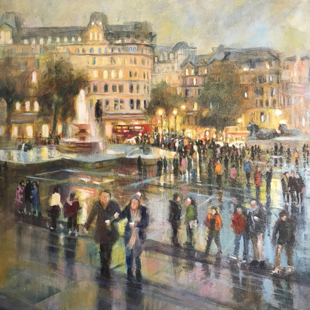 Trafalgar Square, Acrylic, 50 x 50cm unframed, £360