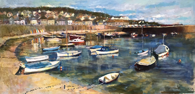 Mousehole, Acrylic on Deep Canvas, 39 x 79cm, £400